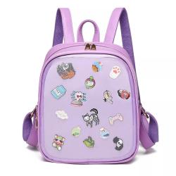 OEM wholesale custom design fashion pu leather clear transparent window kids Ita backpack bag
