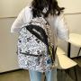 HR355 Women Geometric Graffiti Backpack Man's School Students Backpack for Laptop Bag Nylon Waterproof Outdoor Travel Backpack