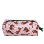 Custom Pink Pouch Toiletry Bag for Women Girls Gifts Water-Resistant Daily Storage Digitally Tiger Printing Cosmetic Bag Logo