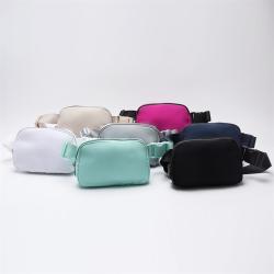 Custom 2 Layers Rectangle Waterproof Nylon Sport Waist Bag Men Running Belt Waist Bag Women Crossbody Messenger Bags