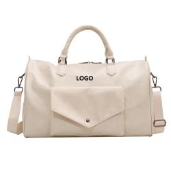 custom logo big bags for women traveling white pu leather hand carry travel sports gym bags bolsos deportivos