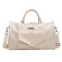 custom logo big bags for women traveling white pu leather hand carry travel sports gym bags bolsos deportivos