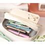 HR203 Solid Color Simple Pen Bag Layered Oxford Girl Boy School Students' Pencil Pouch New Fashion Storage Stationery Pencil Box
