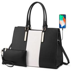 LOVEVOOK new style 2pcs Shoulder Bag with clutch wallet quality PU Handbag business work travel women laptop tote Briefcases bag