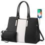 LOVEVOOK new style 2pcs Shoulder Bag with clutch wallet quality PU Handbag business work travel women laptop tote Briefcases bag