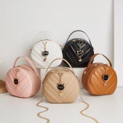 Women's Small Round Bag 2024 New Women's Shoulder Crossbody Bags Cheap Wholesale Women's Embossed Small Handbag Mobile Phone Bag