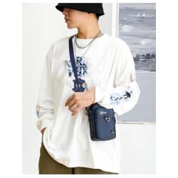 HR153 Men's One Shoulder Cross Body Waist Bag Nylon Travel Phone Change Keycard Small Square Bag Fashion Shoulder Messenger Bag