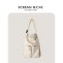 Large Capacity Nylon Material Soft Handbag Shoulder Shopping Tote Bag With Design Shopping Bags Women Shoulder