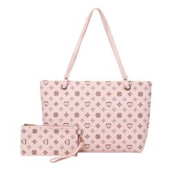Large Capacity Women's Tote Bag Pu Leather Zipper Two Piece Set 2024 New Cheap Women's Handbag Ladies Shoulder Bag