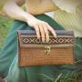 Exclusive Design Women Woven Fold-over Wicker Clutch Bag Holiday Rattan Purse Bag