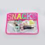 Hot Sale Transparent PVC Toiletry Wash Bag Snack Letter Patch Clear Beauty Makeup Organizer Travel Cosmetic Pouch