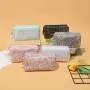 Small Luxury Private Label Fancy Pvc Confetti Glitter Canvas Tote Makeup Case Travel Cosmetic Bags For Woman