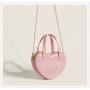 2022 New Candy Color Heart Shape Jelly Packet Fashion Children Handbag Silicone One Shoulder Across Pocket Wallet Cute Chain Bag
