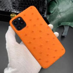 OEM ODM Customise Personalized New Funda De Cuero Ostrich Leather Cell Phone Cases For Iphone 11 13 14 Pro Max Manufacturer