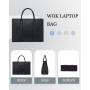 LOVEVOOK Women's Large Vintage Business computer Briefcase OEM Leather Office Work Bag 15.6 inch Laptop Tote Hand bags for Women