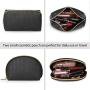 Cosmetic Set Case Vegan Leather Makeup Bag Personalized Travel Makeup Cosmetic Bag Luxury Black Toiletries Bag For Makeup Vegan