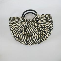 2019 Handmade Trendy Woven Purse Handbag Women Summer Beach Round Bag
