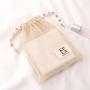 Custom Label Logo Printed Natural Cotton Mesh Soap Bag Organic  Drawstring Soap Pouch For Gift
