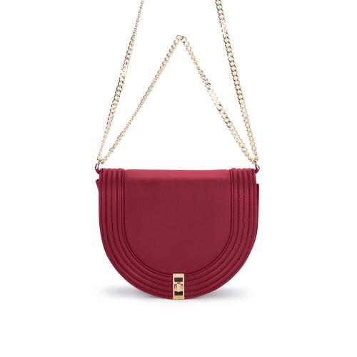 2024 High-end quality Red PU Women's luxury Metal Chain Cross-body Bag Custom Label Fashion Sling Women's Shoulder Bag