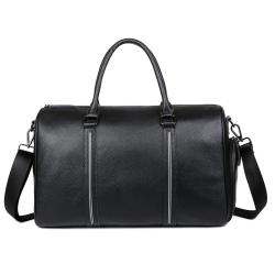 2022 Custom Logo Genuine Leather Luxury Men Handbag Waterproof Fashion Travel Duffel Bags with Shoe Compartment
