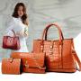 3 Piece Set Bag Fashion PU Leather Ladies Women Shoulder Handbag Design Chains Crossbody Stylish Handbags for women luxury