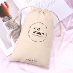 2023 New Arrivals Natural Canvas Christmas Gift Bag For Packing Drawstring Customized Cotton Canvas Shopping Dust Pouch
