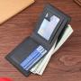 Wallet men's short money clip youth fashion embossed horizontal soft leather wallet large capacity multi-card wallet