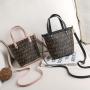 Pu leather bucket bag women messenger bags 2024 new Korean fashion trendy print shoulder crossbody bag for women