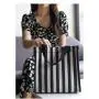 Gelory Wholesale fashionable Multi Color Striped Large Capacity Ladies Canvas Button Tote Bag