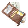 RFID Anti-Theft Man Casual Short Wallet Vintage Slim leather wallet for men credit card holder multi-function wallet with zipper
