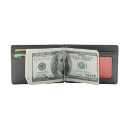 Design leather money clips wallet holder smart men bifold wallet mens leather money clip wallet