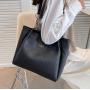Gelory Wholesale Office Lady One Shoulder Tote Handbag Large Capacity PU Leather Tote Bags For Women