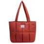 HR442 New Personalized Trend Vertical Stripe Shoulder Bag Fabric Face Simple Women's Bag Filled Cotton Soft Glutinous Tote Bag