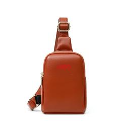 2024 Customized Logo Vegan Leather Chest Bag For Women Sling Messenger Purse