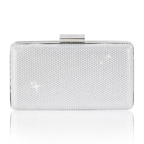 HR472 Ladies Luxury Dinner Clutch Bag Vintage Simple Chain One Shoulder Banquet Bag Shiny Style Square Bridesmaid Handheld Bag
