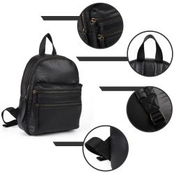 2024 new simple women's fashion bag back large capacity travel retro PU multi-pocket backpack