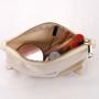 New Fabric 8oz Canvas Zipper Travel Makeup Pouch Custom Logo Printing Natural Cotton Canvas Pen Cosmetic Bag