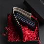 Custom Leather Men Wallets Ultra Slim Leather Wallet RFID Horizontal Business Card Holder Wallet Gift Set for Men