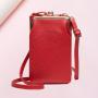 New Fashion Ladies Single Shoulder Crossbody Bag Pu Zipper Litchi Print Mobile Phone Bag Korean Multi-functional Mini Bag