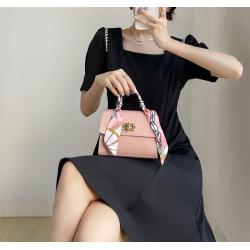 New Silk Scarf Ladies's Small Square Bag Handbags Pu Leather Wholesale Sling Shoulder Phone Bag for Women