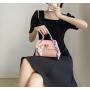 New Silk Scarf Ladies's Small Square Bag Handbags Pu Leather Wholesale Sling Shoulder Phone Bag for Women