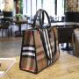 2024 Custom Stripe Canvas Tote Bags For Women Ladies Bag Handbag Set With Pouch