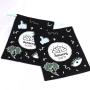Custom Full Printed Black Canvas Fabric Gift Pouch Drawstring Organic Books Toys Packing Dust Cotton Bag