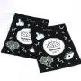 Custom Full Printed Black Canvas Fabric Gift Pouch Drawstring Organic Books Toys Packing Dust Cotton Bag