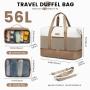 LOVEVOOK 3pcs PU Nylon Luggage Weekender Bag with Transparent Toiletry Pouch Overnight Bag Waterproof Travel Duffel Bag Unisex
