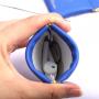 Custom Logo Printing PU Leather Watch Glasses Storage Bag With Close Magnet Reusable Earphone Coin Leather Pouch