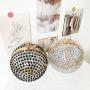 Hot selling rhinestone round bags diamond crystal bags evening clutch bag metal ball chain party women handbags