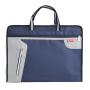 ZR907 Unisex Business Luxury Briefcase Soft Faced Zipper Dark Blue Oxford Office Handbag Laptop Bag Woven Document Custom logo