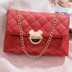 Promotion wholesale trendy PU leather cute sling messenger girls handbag for women