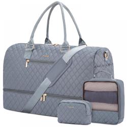 LOVEVOOK Stylish 3in 1 Weekender Overnight Bag with Toiletry Gym Sports Bag travel duffle bag with Wet Pocket & Shoe Compartment